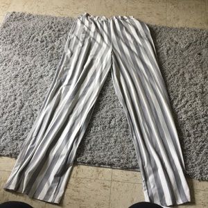 Cute stripe grey and white beach pants